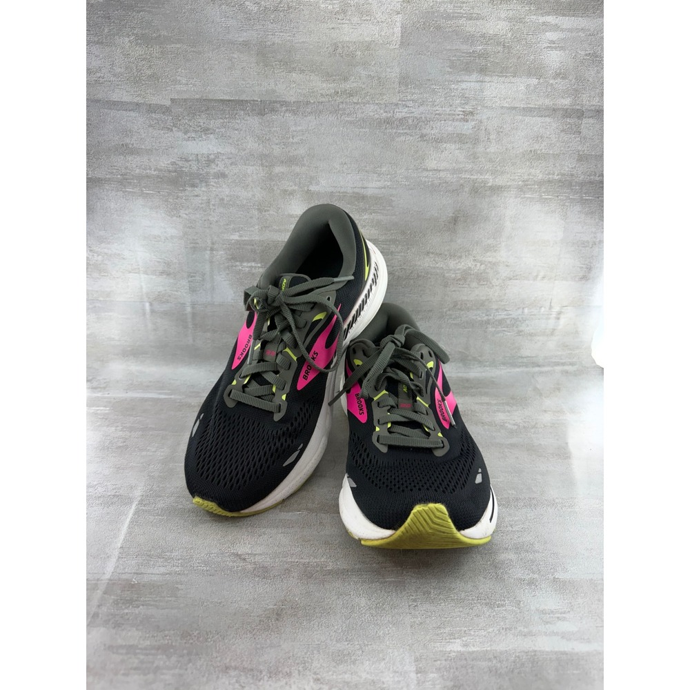 Brooks Adrenaline GTS 23 Women Running Shoes Black Pink Lime 1203811B037 Size 8